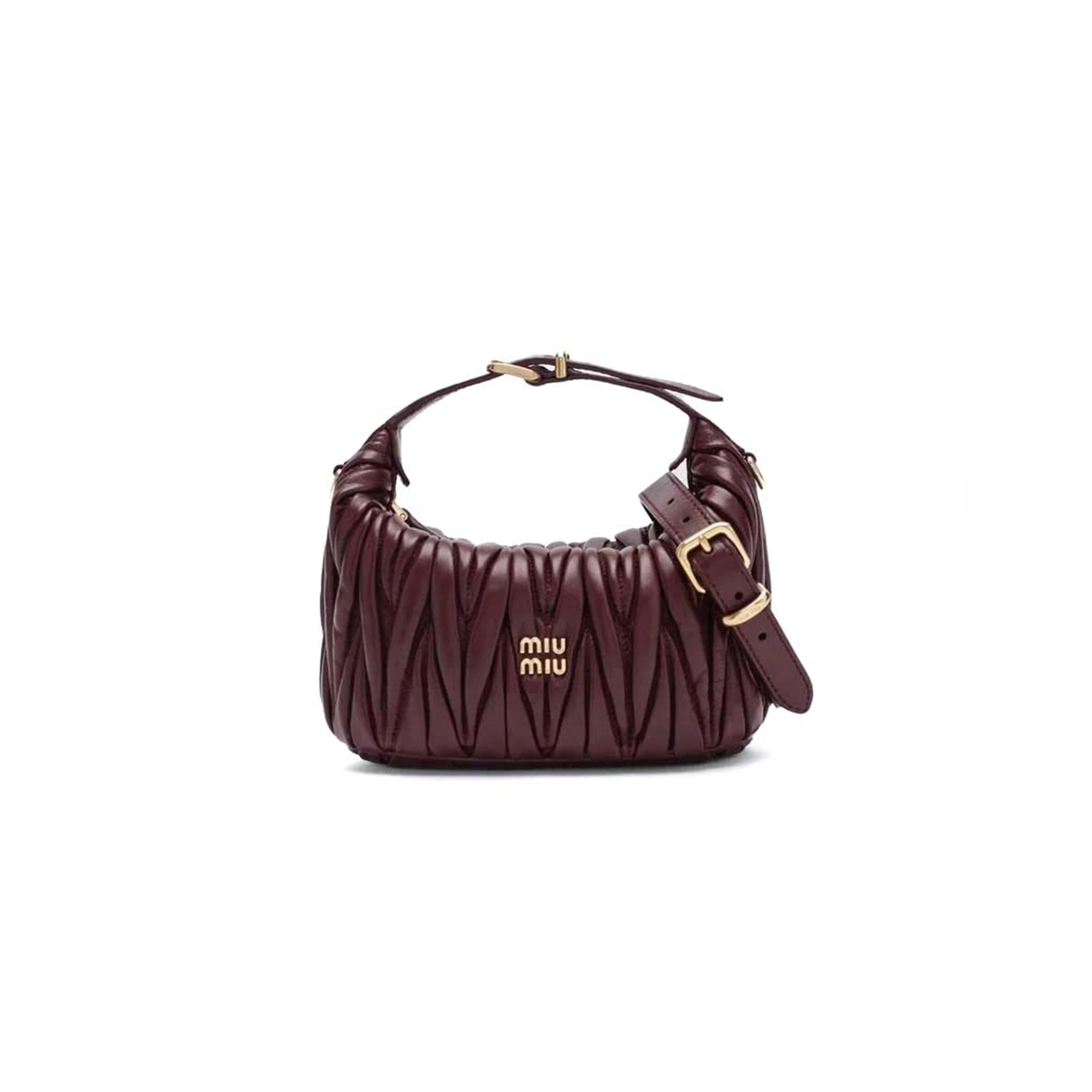 MIU MIU QUILTED NAPPA LEATHER POUCH 5NE026 (15*8.5*8cm)
